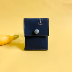 可定制【仿麂皮海軍藍】香蕉扣獨立包 第3張的照片