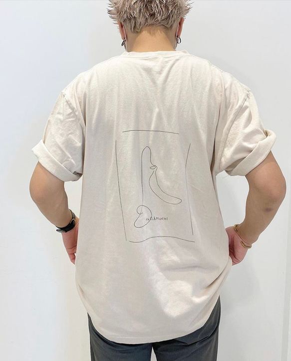 一筆描きバナナスタンドTシャツ 1枚目の画像