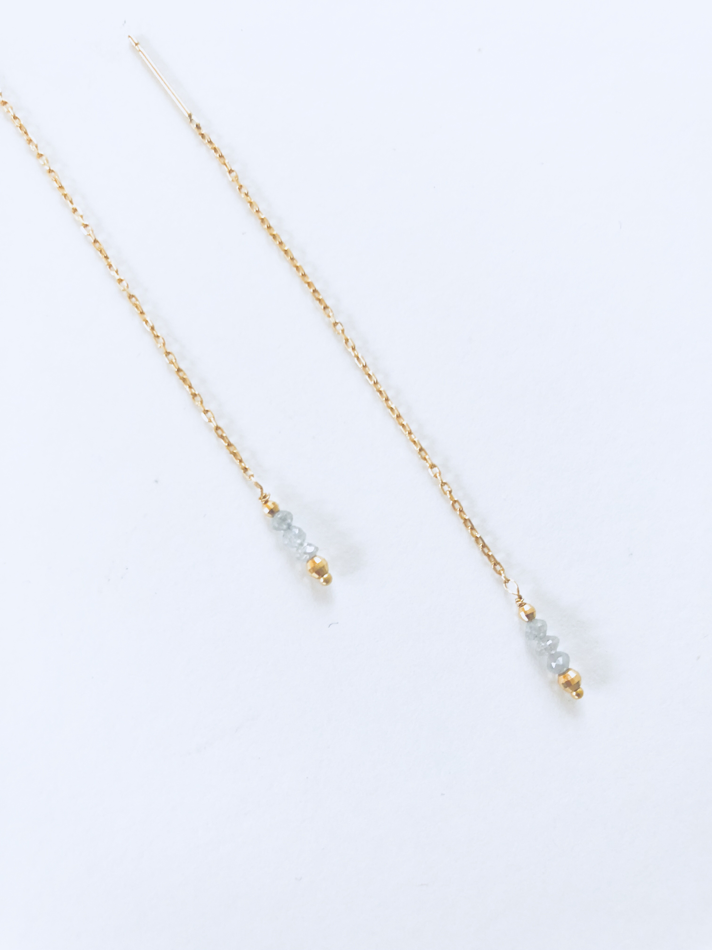 18金ダイヤモンド・シンプル大人のチェーンピアス