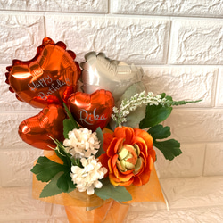 手作りオレンジ系アートフラワー 手作りオレンジ系アートフラワー