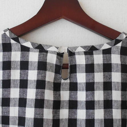 リネンギンガムの袖リボンブラウス 5枚目の画像