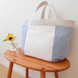 レースとストライプのサマーバッグ 2枚目の画像