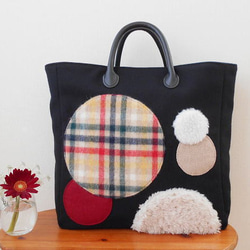 【Creema限定】冬のトートバッグ・まる 2枚目の画像