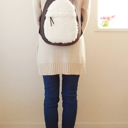 冬のたまご型リュック・ブラウン 2枚目の画像