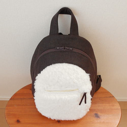 冬のたまご型リュック・ブラウン 5枚目の画像