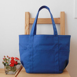 大きなトートバッグ・ブルー 1枚目の画像