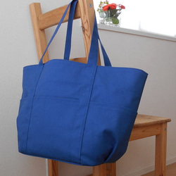 大きなトートバッグ・ブルー 2枚目の画像