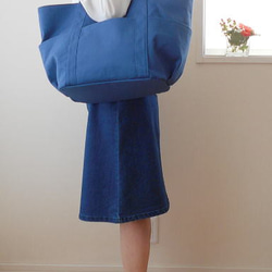 大きなトートバッグ・ブルー 3枚目の画像