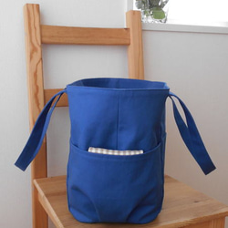 大きなトートバッグ・ブルー 4枚目の画像