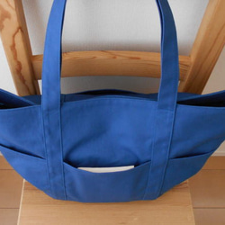 大きなトートバッグ・ブルー 5枚目の画像