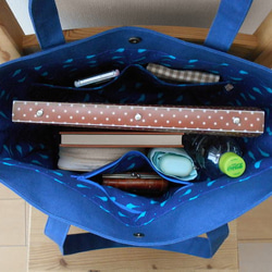 大きなトートバッグ・ブルー 6枚目の画像