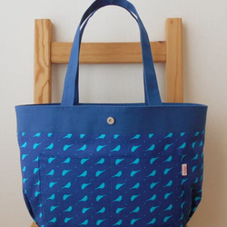 大きなトートバッグ・ブルー 7枚目の画像
