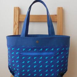 大きなトートバッグ・ブルー 8枚目の画像