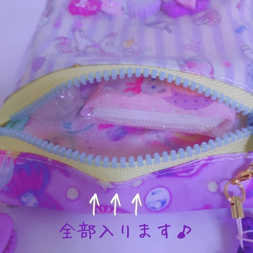008）シャカシャカ移動ポケット いちごスイーツ 赤 ゆめかわ マルチ
