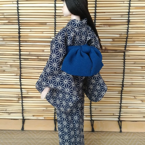 超美品　浴衣 着物　夏物　170　綿麻 トール　麻の葉　綿麻　おび工房　水色 浴衣 単品（古典 麻の葉 水色） | KIMONO CHOYA［きもの蝶屋］