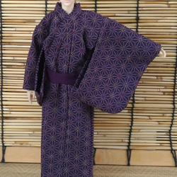 「彩り麻葉…紫」28cm男子ドール浴衣 3枚目の画像