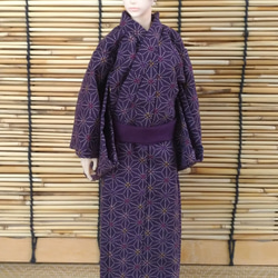 「彩り麻葉…紫」28cm男子ドール浴衣 2枚目の画像