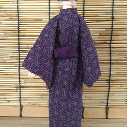 「彩り麻葉…紫」28cm男子ドール浴衣 4枚目の画像
