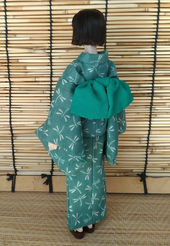 「とんぼ舞う浴衣…若竹」25～26cmドール浴衣 4枚目の画像