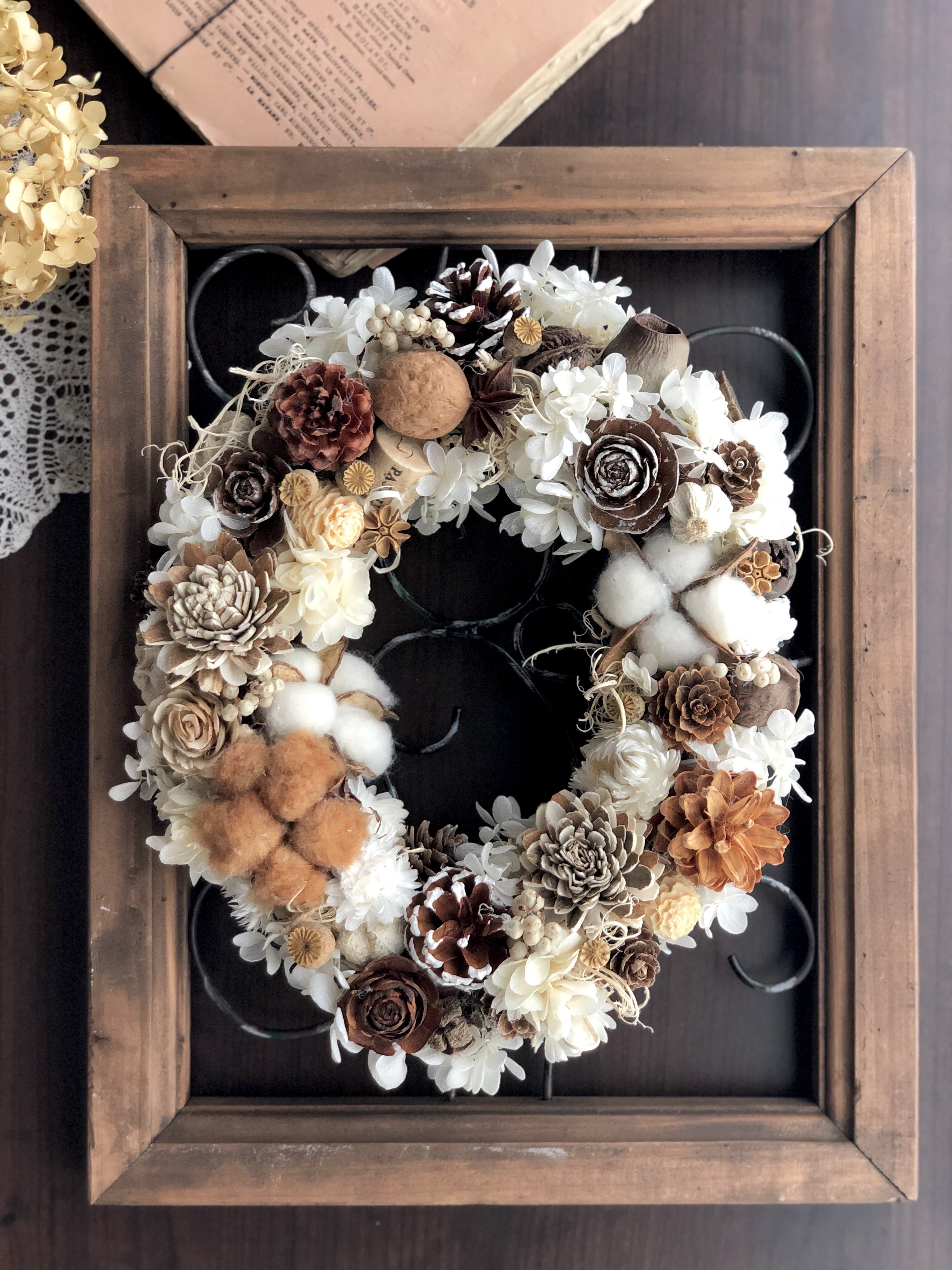 クリスマスリース　キャンドルリース　お正月リース　ホワイトリース　木の実のリース クリスマスリース キャンドルリース お正月リース ホワイトリース