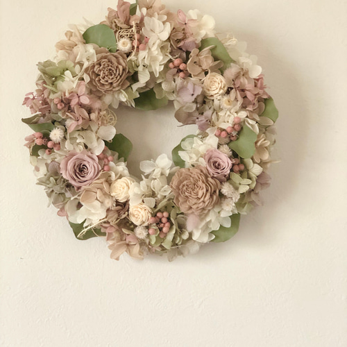 春色パステルピンクのリース リース green green 通販 11096024  