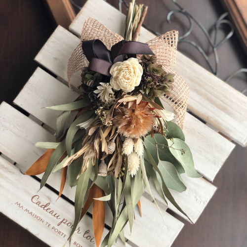 ドライフラワーナチュラルスワッグ