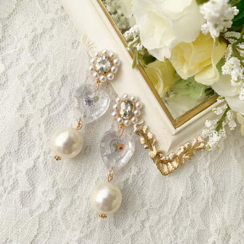 ビオラピアス❁¨̮ 桃色ビオラのピアス | maple*tirol accessories