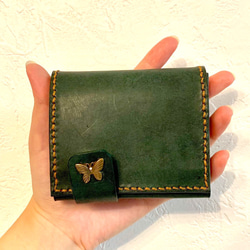 手のひらサイズのミニ財布 ロロマレザー使用 2枚目の画像
