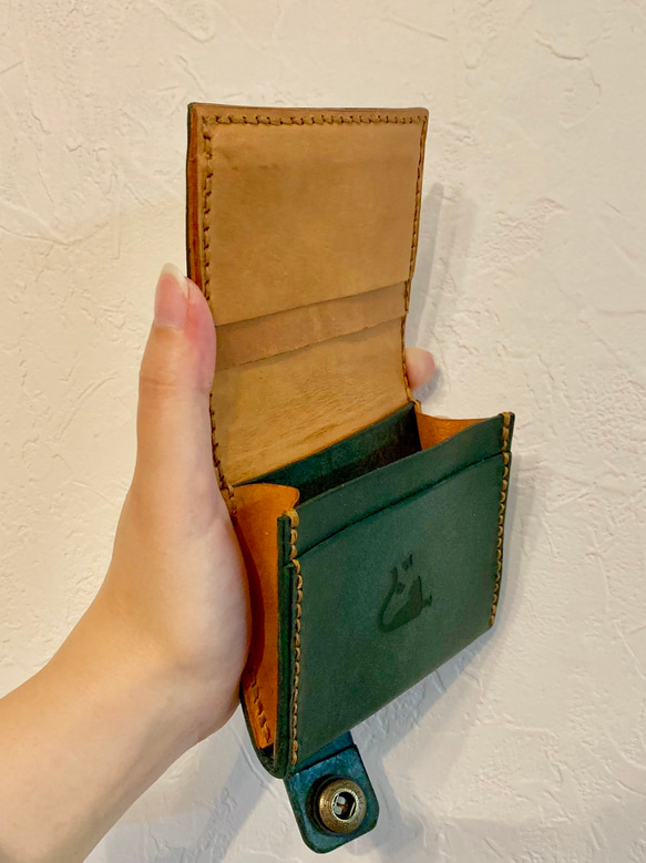 手のひらサイズのミニ財布 ロロマレザー使用 6枚目の画像