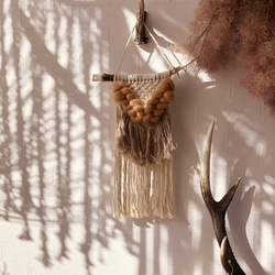 bohoインテリア♡鹿の角マクラメタペストリー 壁掛けラック・ウォール