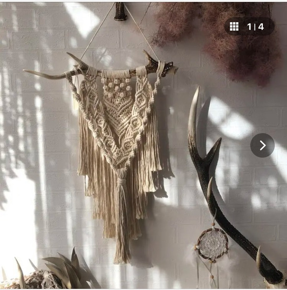 マクラメタペストリー(鹿の角) マクラメフラワー 鹿の角 | RAVILISS