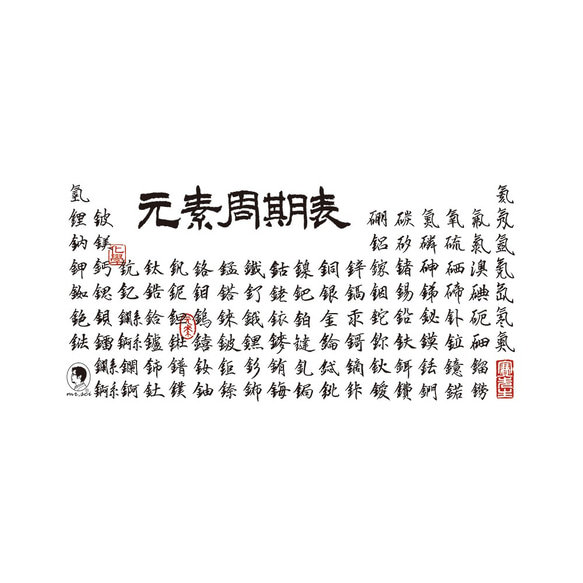 賽先生科學工廠 │科學馬克杯系列/書法化學元素表 (行書) 第4張的照片