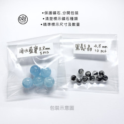 晶透黑髮晶-4.8mm-礦石材料（10 pcs） 第3張的照片