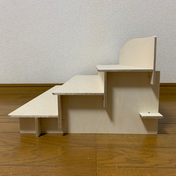 組立式ひな壇ディスプレイ棚【シナベニア570mm3段／4段】 2枚目の画像