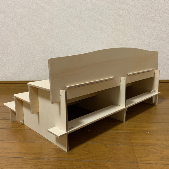 組立式ひな壇ディスプレイ棚【シナベニア570mm3段／4段】 5枚目の画像