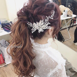 ヘッドドレス ヘアー 髪飾り ビジュー クリスタル ヘアアクセサリー ヘアアクセ ウェディング 結婚式 二次会 披露宴 2枚目の画像