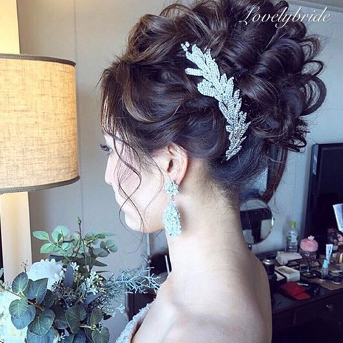 ブライダル 結婚式 ヘッドドレス ウエディング シルバー ヘア