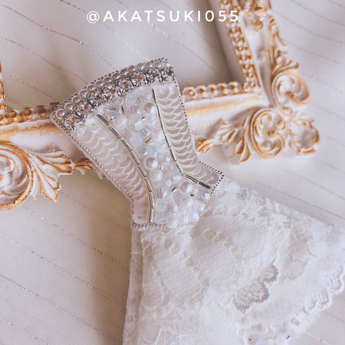 ビーズ刺繍ブローチ⭐︎レースドレス ブローチ Akatuki 通販 ビーズ刺繍ブローチ⭐︎レースドレス ブローチ Akatuki 通販