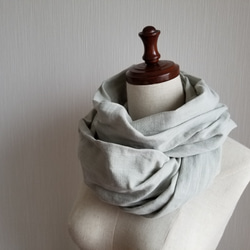 スラブガーゼ　コットン　スヌード　ミルキーミント 3枚目の画像