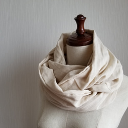 ダブルスラブガーゼ　スヌード　コットン　バニラミルク 3枚目の画像