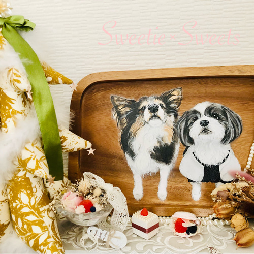 木製アートボード/ビション・フリーゼ イラスト Sweetie×Sweets 通販