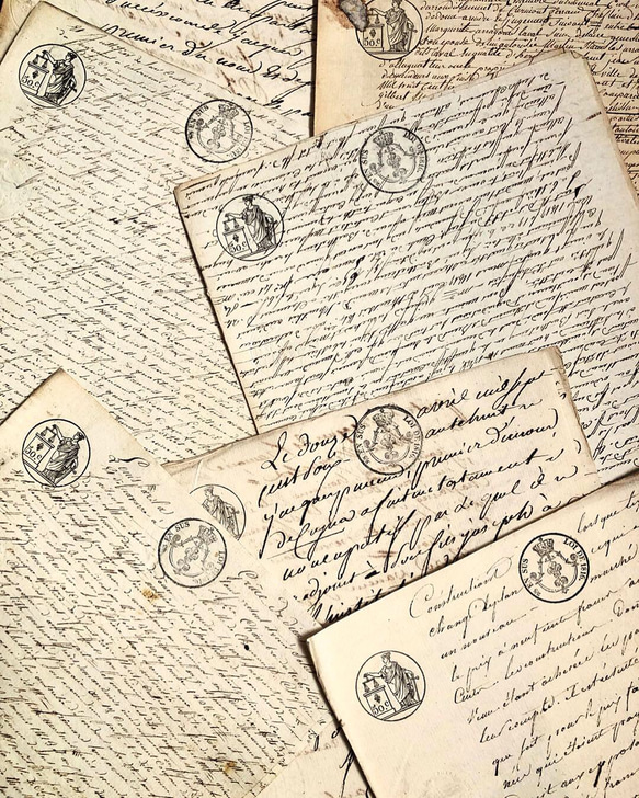 フランス古紙 19世紀 裁判の記録紙 手書き文字 その他インテリア
