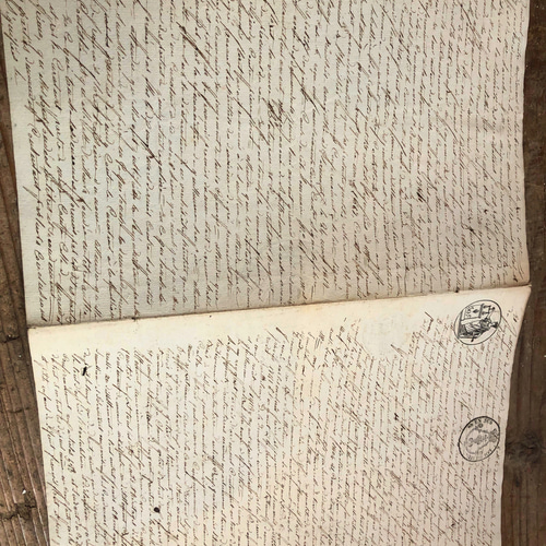 フランス古紙 19世紀 裁判の記録紙 手書き文字 その他インテリア雑貨
