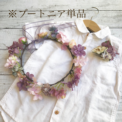 ラプンツェル プルメリア花かんむり♡かすみ草 と ミッキーパール入り ディズニー 花かんむりの贈り物（ラプンツェル） ピュアホワイト