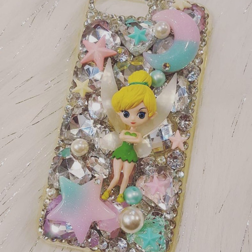 デコ電☆キラキラ☆ティンカーベル☆世界で1つ☆スマホケース