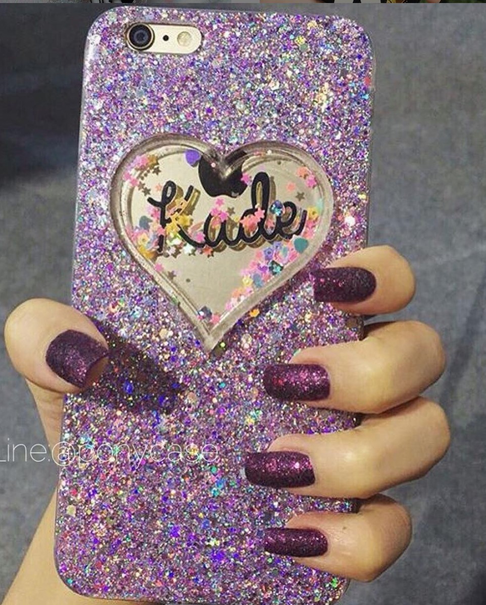ハート★キラキラ★世界で1つ★名入れいりスマホケース★ponycase★カスタムスマホケース★オリジナルスマホケース        Ω
