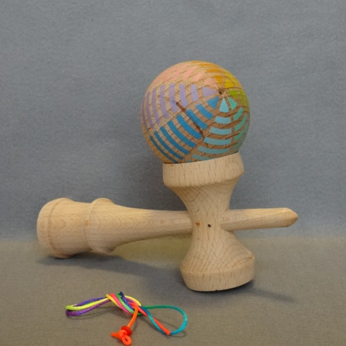 けん玉 レインボーカラー ネオン その他インテリア雑貨 木と紙の工房