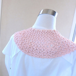 絹糸のつけ襟　シャーベットピンク　大 3枚目の画像