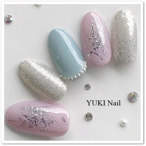 ネイルカラー・マニキュア yuki 淡いカラーの3色ネイル ネイルチップ（つけ爪） yuki-nail 通販