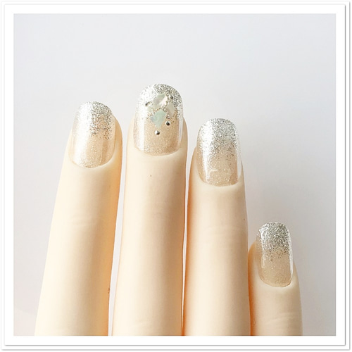 夏に輝くクリアラメ ネイルチップ（つけ爪） yuki-nail 通販 12084545